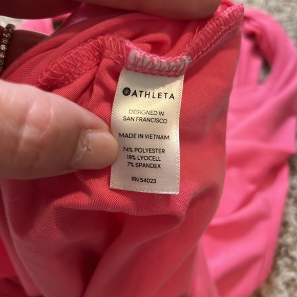 Athleta Bright Pink Open Back Tee - Picture 5 of 7